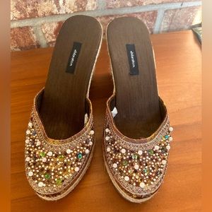Xhilaration Women  Sequins 3 1/2 Wedge High shoes Size 6